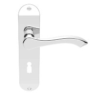 Carlisle Brass Andros Door Handle on Lock Plate Polished Chrome
