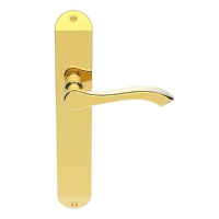 Carlisle Brass Andros Door Handle on Long Latch Plate Polished Brass