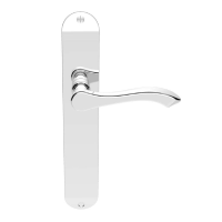 Carlisle Brass Andros Door Handle on Long Latch Plate Polished Chrome