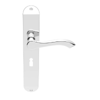 Carlisle Brass Andros Door Handle on Long Lock Plate Polished Chrome