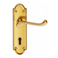 Carlisle Brass Ashtead Door Handle On Lock Plate PVD Stainless Brass 