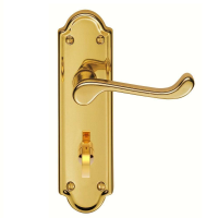 Carlisle Brass Ashtead Suite Door Handle On Bathroom Plate Polished Brass