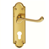Carlisle Brass Ashtead Suite Door Handle On Euro Plate Polished Brass