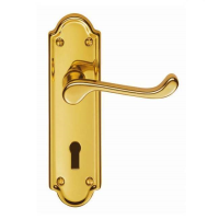 Carlisle Brass Ashtead Suite Door Handle On Lock Plate Polished Brass