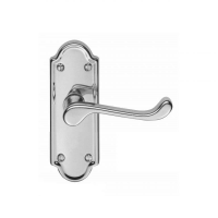 Carlisle Brass Ashtead Suite Door Handle On Short Latch Plate Polished Chrome