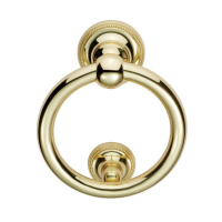 Carlisle Brass Beaded Ring Front Door Knocker Polished Brass