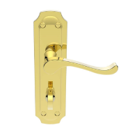 Carlisle Brass Birkdale Door Handle on Bathroom Plate Polished Brass