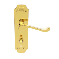 Carlisle Brass Birkdale Door Handle On Bathroom Plate PVD Stainless Brass 