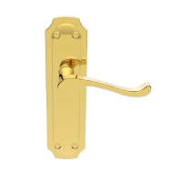 Carlisle Brass Birkdale Door Handle On Latch Plate PVD Stainless Brass 