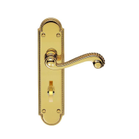 Carlisle Brass Chesham Door Handle on Bathroom Plate Polished Brass