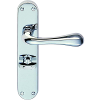 Carlisle Brass Designer Range Astro Door Handle on Bathroom Plate Polished Chrome