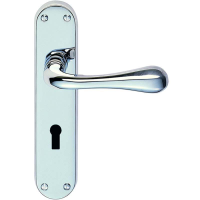 Carlisle Brass Designer Range Astro Door Handle on Lock Plate Polished Chrome