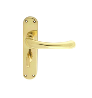 Carlisle Brass Designer Range Ibra Door Handle on Bathroom Plate Polished Brass