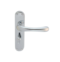 Carlisle Brass Designer Range Ibra Door Handle on Bathroom Plate Polished Chrome