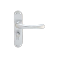 Carlisle Brass Designer Range Ibra Door Handle on Bathroom Plate Satin Chrome