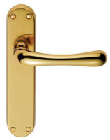 Carlisle Brass Designer Range Ibra Door Handle on Latch Plate Polished Brass