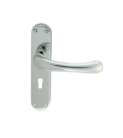 Carlisle Brass Designer Range Ibra Door Handle on Lock Plate Polished Chrome