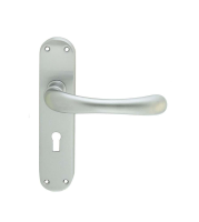 Carlisle Brass Designer Range Ibra Door Handle on Lock Plate Satin Chrome