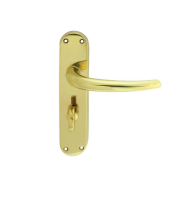 Carlisle Brass Designer Range Lilla Door Handle on Bathroom Plate Polished Brass