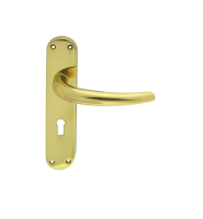 Carlisle Brass Designer Range Lilla Door Handle on Lock Plate Polished Brass