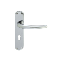 Carlisle Brass Designer Range Lilla Door Handle on Lock Plate Polished Chrome