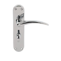 Carlisle Brass Designer Range Wing Door Handle on Bathroom Plate Polished Chrome