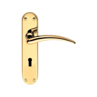 Carlisle Brass Designer Range Wing Door Handle on Lock Plate Polished Brass