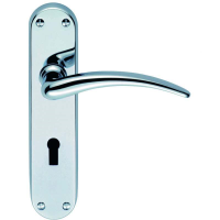 Carlisle Brass Designer Range Wing Door Handle on Lock Plate Polished Chrome