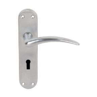 Carlisle Brass Designer Range Wing Door Handle on Lock Plate Satin Chrome