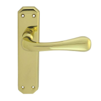 Carlisle Brass Eden Door Handle on Latch Plate Polished Brass