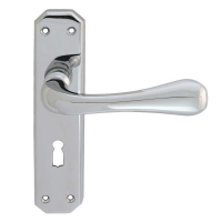 Carlisle Brass Eden Door Handle on Lock Plate Polished Chrome