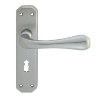 Carlisle Brass Eden Door Handle on Lock Plate Satin Chrome