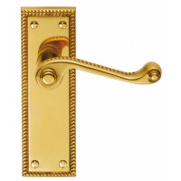 Carlisle Brass Georgian Suite Door Handle on Latch Plate Polished Brass