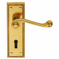 Carlisle Brass Georgian Suite Door Handle on Lock Plate Polished Brass