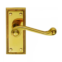 Carlisle Brass Georgian Suite Door Handle on Short Latch Plate Polished Brass