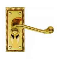 Carlisle Brass Georgian Suite Door Handle on Short Privacy Plate Polished Brass