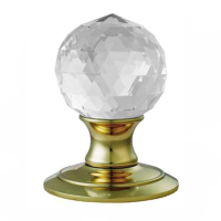 Carlisle Brass Ice Facetted Crystal Door Knob on Rose Polished Brass