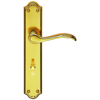 Carlisle Brass Madrid Door Handle On Long Bathroom Plate PVD Stainless Brass