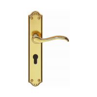Carlisle Brass Madrid Door Handle On Long Euro Plate PVD Stainless Brass