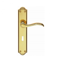 Carlisle Brass Madrid Long Door Handle On Lock Plate PVD Stainless Brass