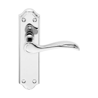 Carlisle Brass Madrid Suite Door Handle on Latch Plate Polished Chrome