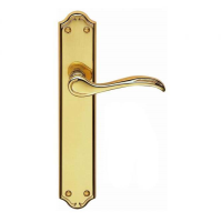 Carlisle Brass Madrid Suite Door Handle on Long Latch Plate Polished Brass