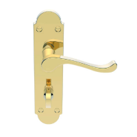 Carlisle Brass Oakley Door Handle on Bathroom Plate Polished Brass