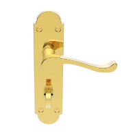 Carlisle Brass Oakley Door Handle On Bathroom Plate PVD Stainless Brass