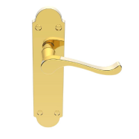 Carlisle Brass Oakley Door Handle On Latch Plate PVD Stainless Brass