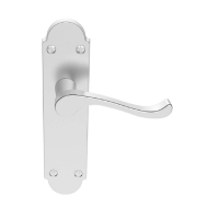 Carlisle Brass Oakley Door Handle on Latch Plate Satin Chrome