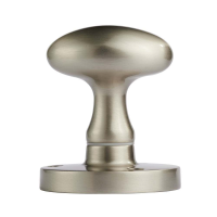 Carlisle Brass Oval Door Knob on Rose Satin Nickel