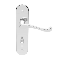 Carlisle Brass Savannah Door Handle on Bathroom Plate Polished Chrome