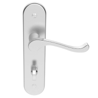 Carlisle Brass Savannah Door Handle on Bathroom Plate Satin Chrome