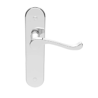 Carlisle Brass Savannah Door Handle on Latch Plate Polished Chrome